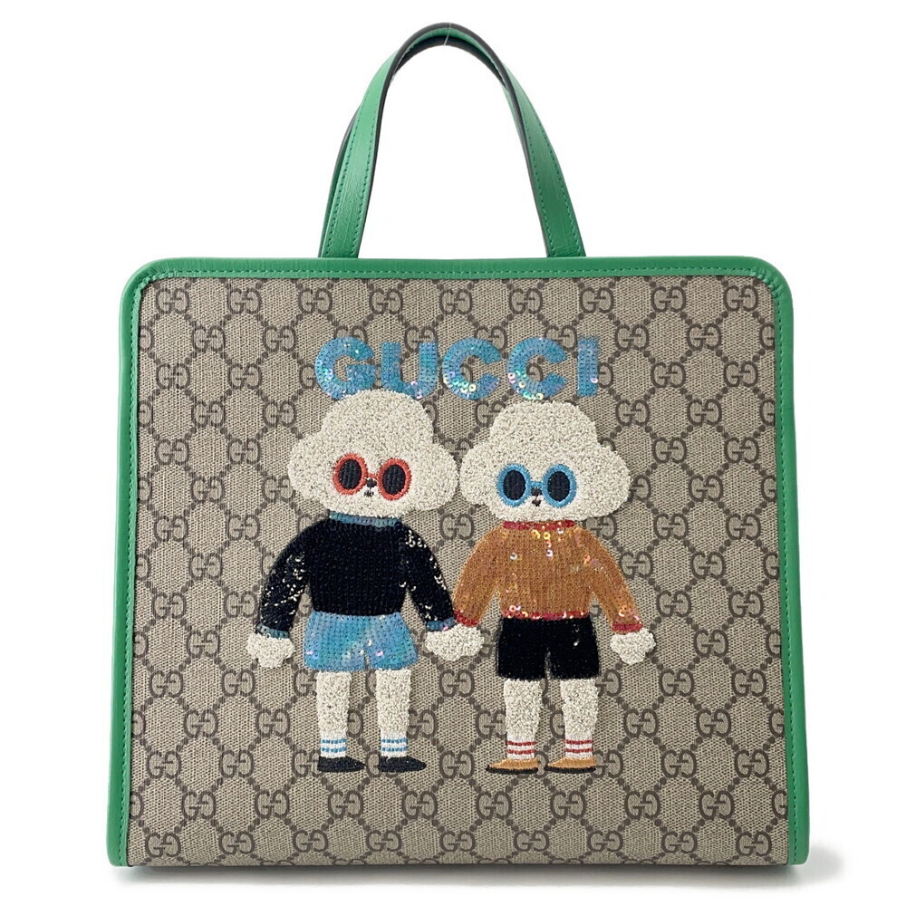 Gucci GG Supreme Tote Bag Kim Soo young Collaboration Handbag Dog Embroidery